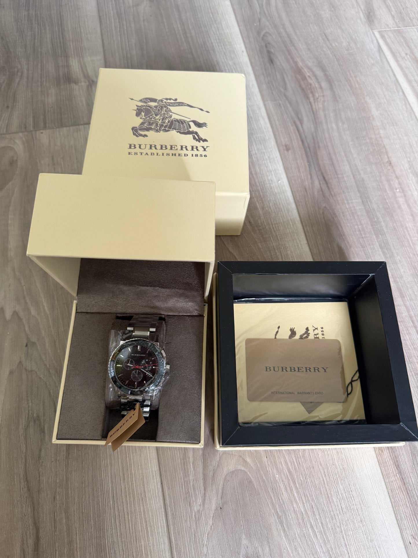 BURBERRY THE CITY BU9380 Stainless Steel Black Dial Chronograph new Men's Watch
