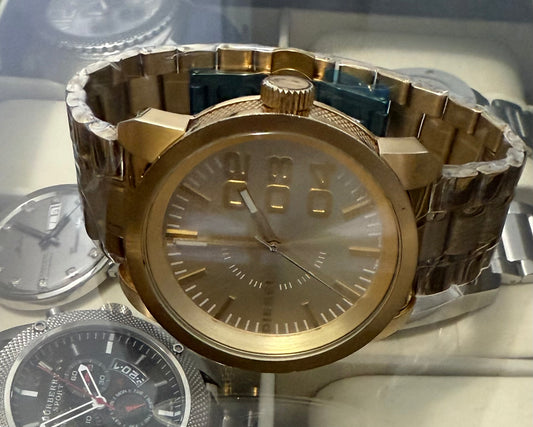 Diesel Gold Dial Stainless Steel Bracelet Quartz Fashion Men's Wristwatch DZ1466