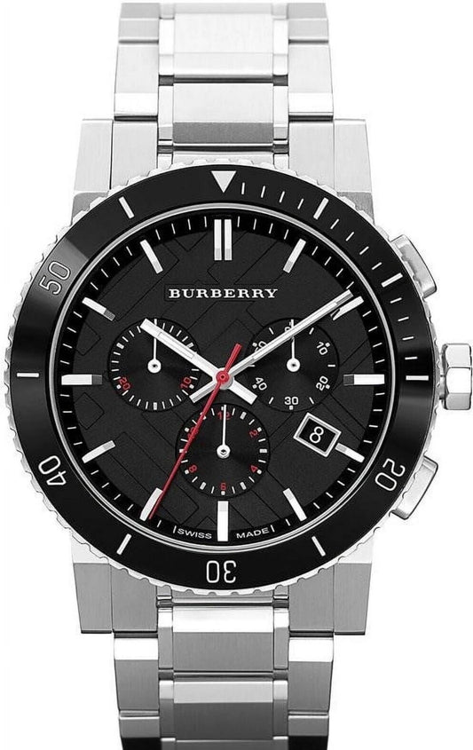 BURBERRY THE CITY BU9380 Stainless Steel Black Dial Chronograph new  Men's Watch