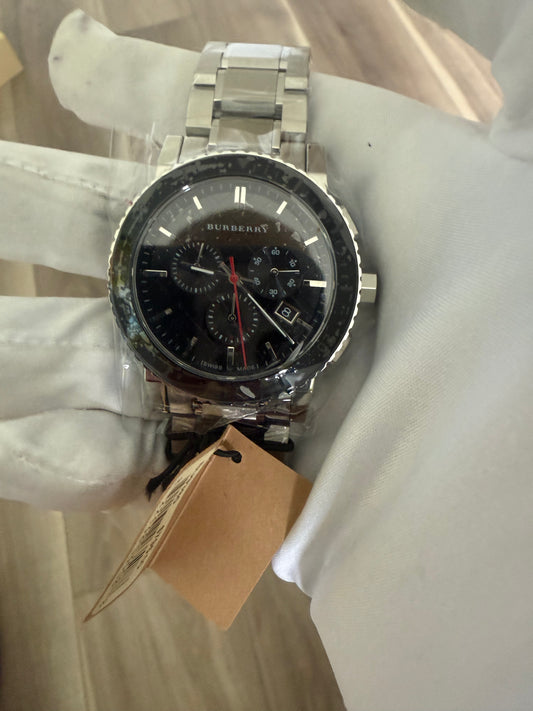 BURBERRY THE CITY BU9380 Stainless Steel Black Dial Chronograph new  Men's Watch